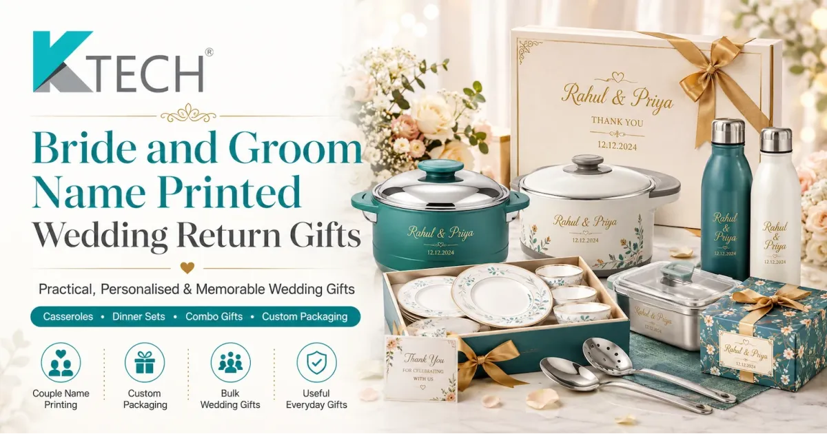 Bride and Groom Name Printed Wedding Return Gifts