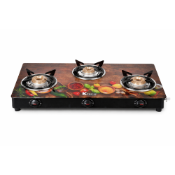 KTECH GLASS TOP LPG GAS STOVE 3 BURNER - DIGITAL