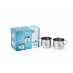 KTECH STAINLESS STEEL SINGLE WALL TEA CUP 2 PCS SET