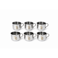 KTECH STAINLESS STEEL SINGLE WALL TEA CUP 6 PCS SET