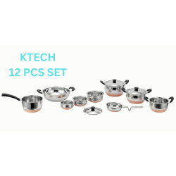 KTECH STAINLESS STEEL 12 PCS COOKWARE SET