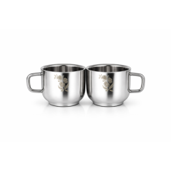 KTECH STAINLESS STEEL DOUBLE WALL TEA CUP 2 PCS SET