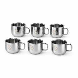 KTECH STAINLESS STEEL DOUBLE WALL TEA CUP 6 PCS SET