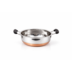 KTECH STAINLESS STEEL ELITE KADAI WITHOUT LID  (COPPER BASE)