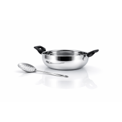 KTECH STAINLESS STEEL GALAXY KADAI WITH ZARA 25 CM