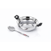 KTECH STAINLESS STEEL GALAXY KADAI WITH ZARA 25 CM