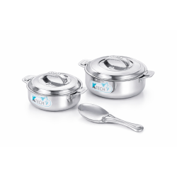 KTECH INSULATED STAINLESS STEEL 2PCS CASSEROLE SET - GLANCE