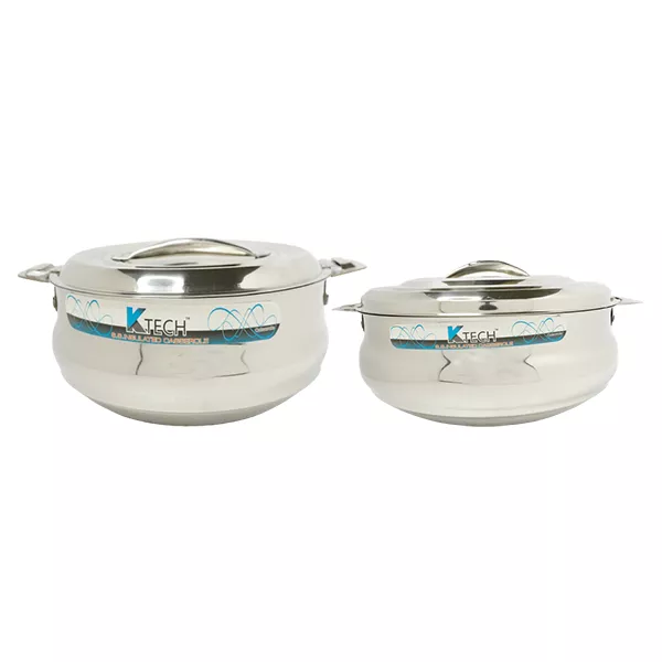 Ktech Stainless Steel Casseroles Handi Set Of 3 (1500 ML, 2500 ML and 3500 ML)